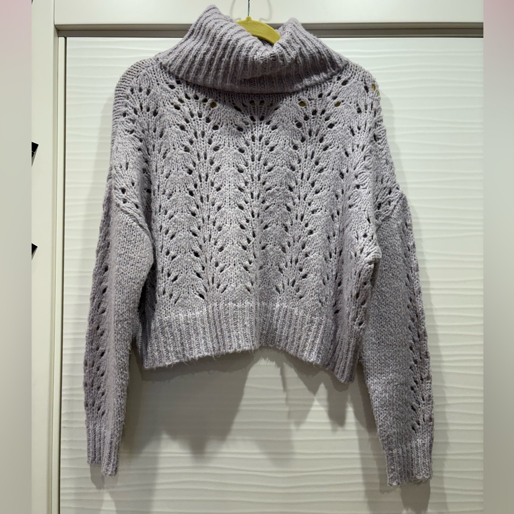 GARAGE Women’s Lavender Turtleneck Sweater Top Super